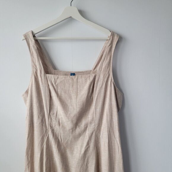 old navy women's fit & flare linen blend midi dress size XL minimalist - Picture 3 of 7